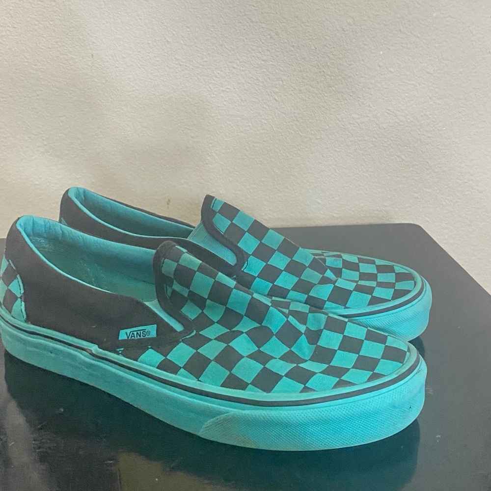 Turquoise & Black Vans